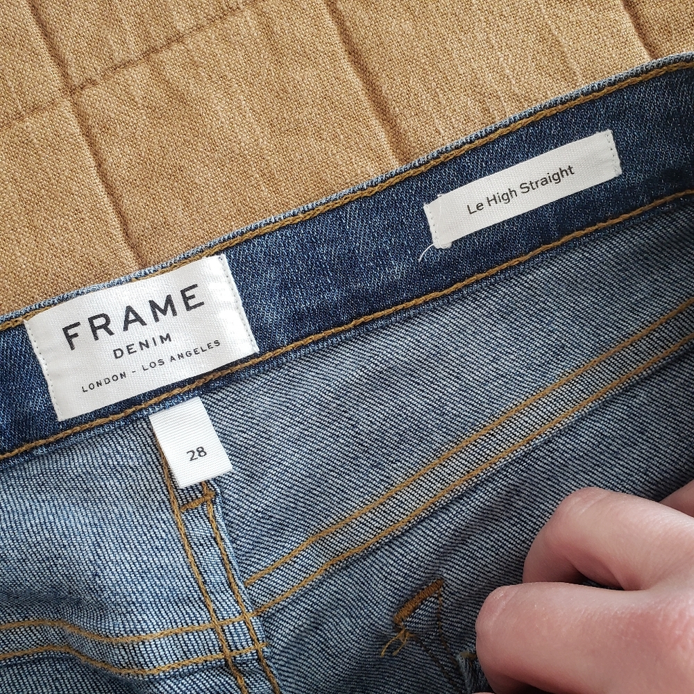 FRAME Denim Le High Rise Straight Jeans Size 28 - Picture 8 of 9